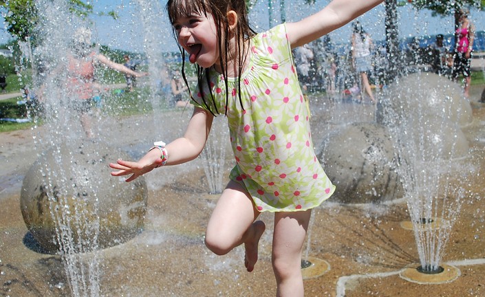 Playing at the 'Spitting Rocks'